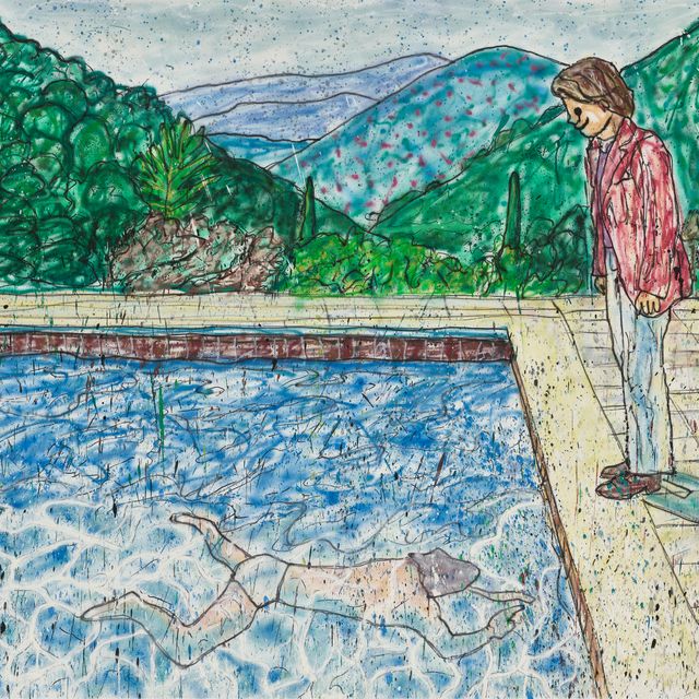 David Hockney — Портрет художника (бассейн с двумя фигурами) II (вдохновлен Дэвидом Хокни)