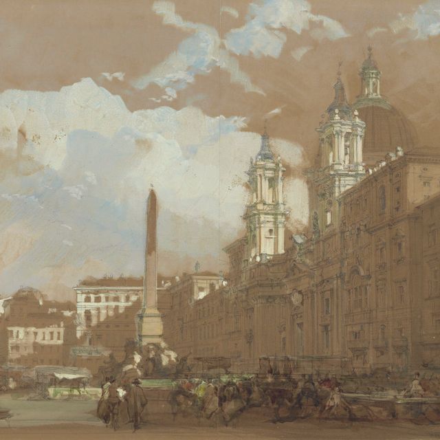 David Roberts — Вид на Пьяцца Навона, Рим