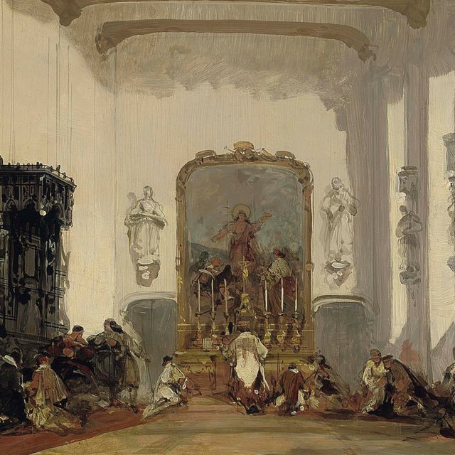 David Roberts — Интерьер континентальной церкви