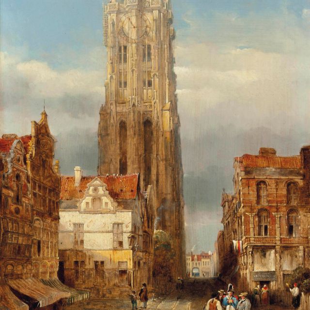 David Roberts — Башня церкви Святого Ромбоута, Мехелен