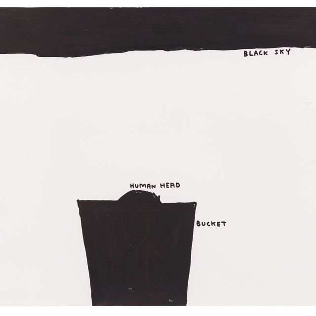 David Shrigley — (i) Все в порядке (ii) Черное небо (iii) Силуэт на красном фоне
