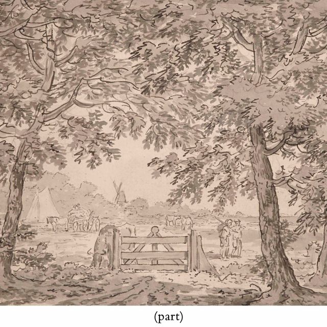 Dutch School — Изображение множества анимированных персонажей ( спереди ); Кавалер и сын танцуют без изображения ( сзади )