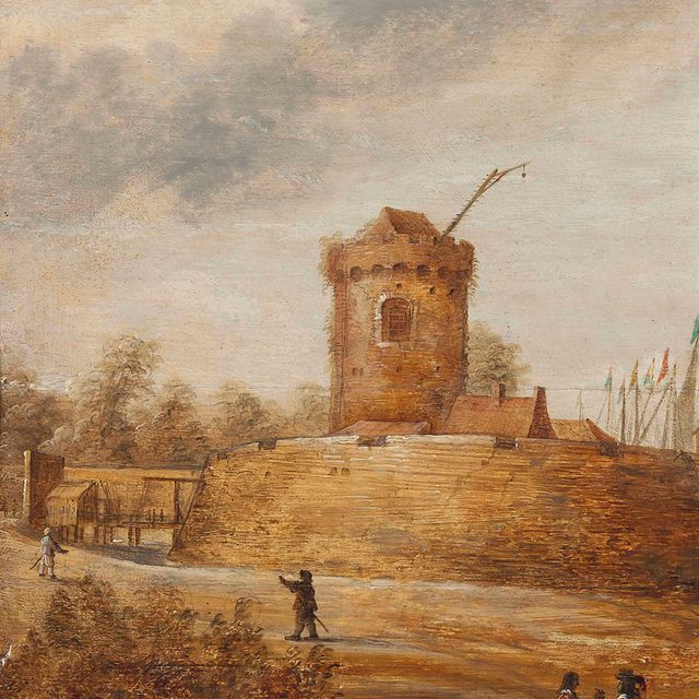 Dutch School — Город, окруженный стеной