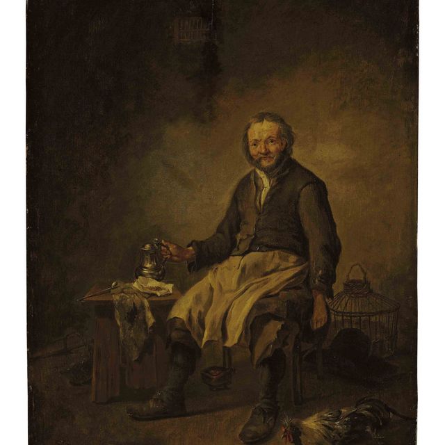 Dutch School — Крестьянин в таверне