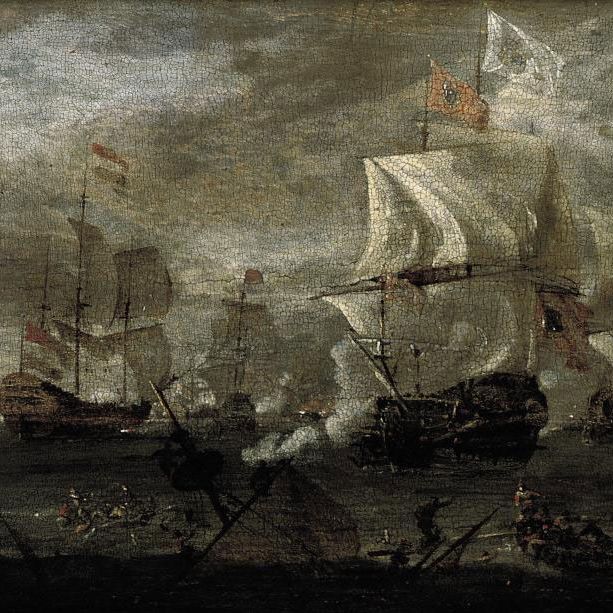 Dutch School — Военно-морское сражение между флотами Голландии и Испании