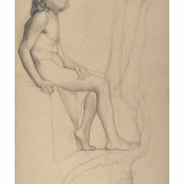 Edgar Degas — Академические этюды, Молодой человек (справа налево)