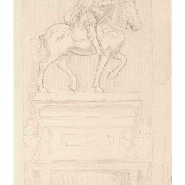 Edgar Degas — Этюд Андреа дель Кастаньо “Памятник всаднику Никколо да Толентино”