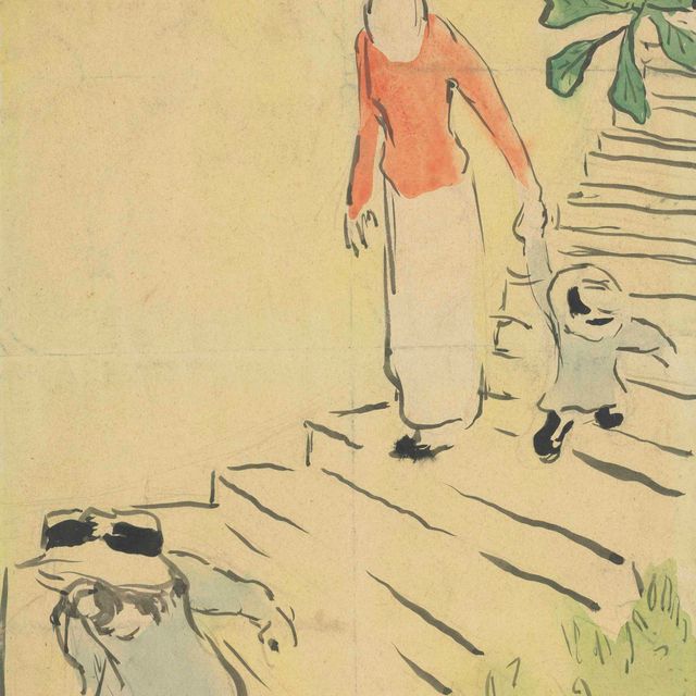 Edouard Vuillard — Потомок женщины и детей, л'эскалер на площади Святой Троицы