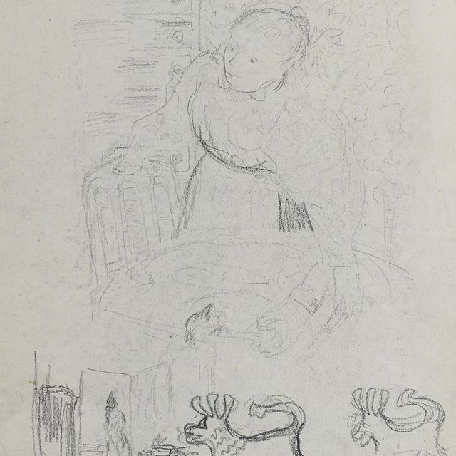 Edouard Vuillard — Молодая женщина, сидящая за столом; и мадам Вюйяр, председатель жюри