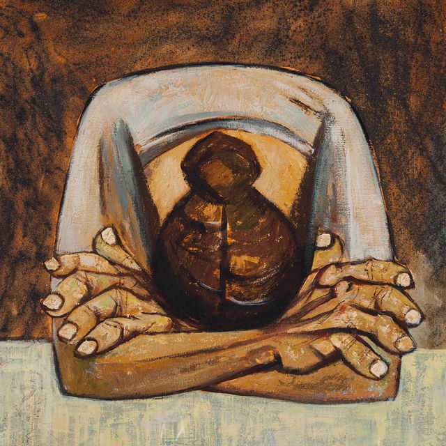 Eduardo Kingman — Женщина положила голову на стол