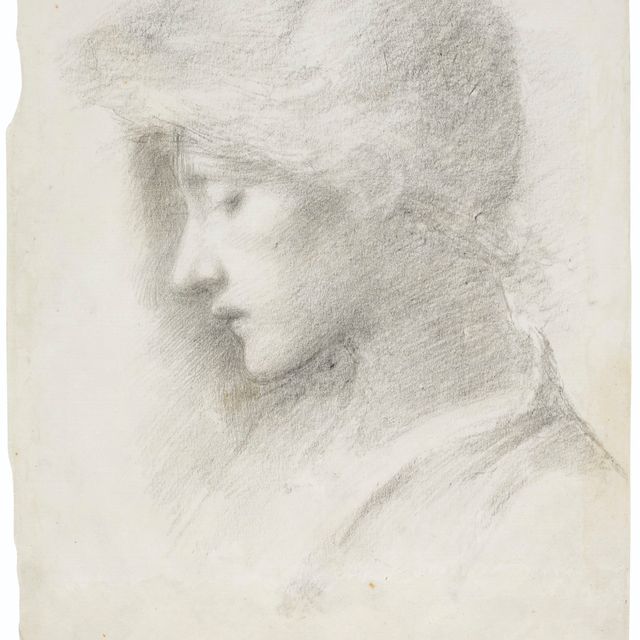 Edward Burne-Jones — Изучение головы девушки в профиль