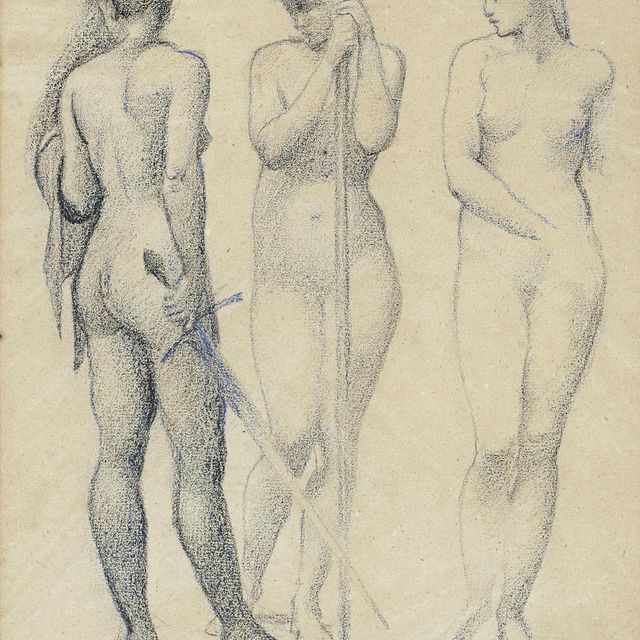 Edward Burne-Jones — Этюд из трех обнаженных женщин для фильма "Артур в Авалоне"