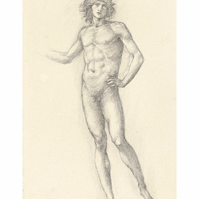 Edward Burne-Jones — Этюд с изображением любви для "Романа о розе" (recto ) и эскиз с изображением Франшизы (verso )
