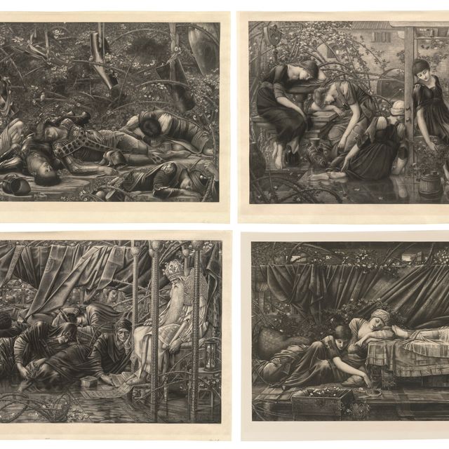 Edward Burne-Jones — Легенда о шиповниковой розе (набор из четырех гравюр)
