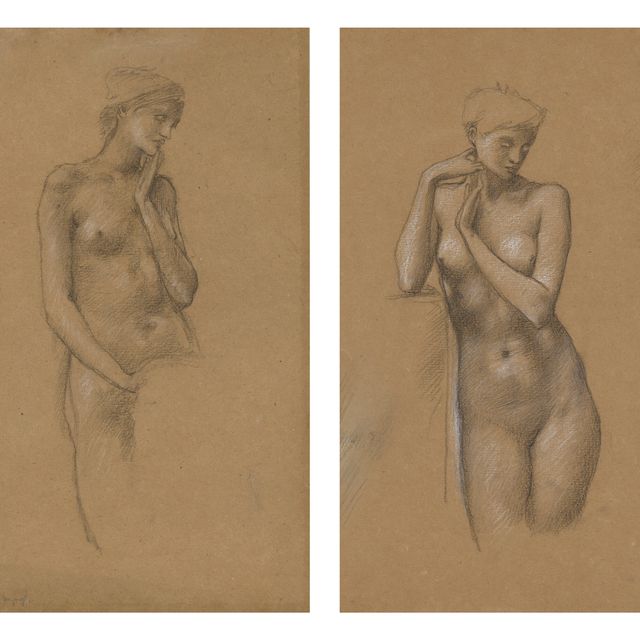 Edward Burne-Jones — Два этюда обнаженной женской натуры для "Горных фей" в фильме "Артур в Авалоне"