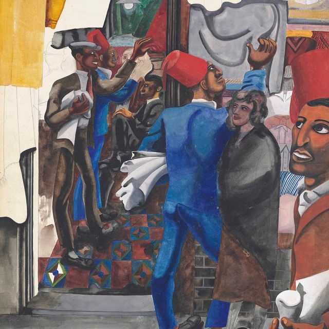Edward Burra — Магазин одежды (Базар)