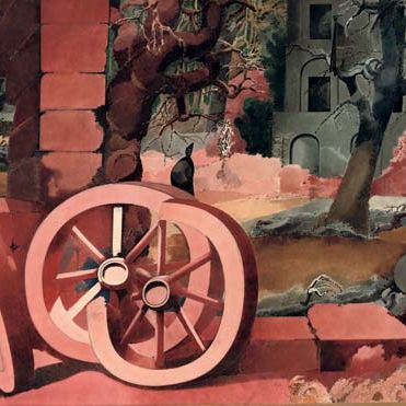 Edward Burra — Пейзаж с красными колесами