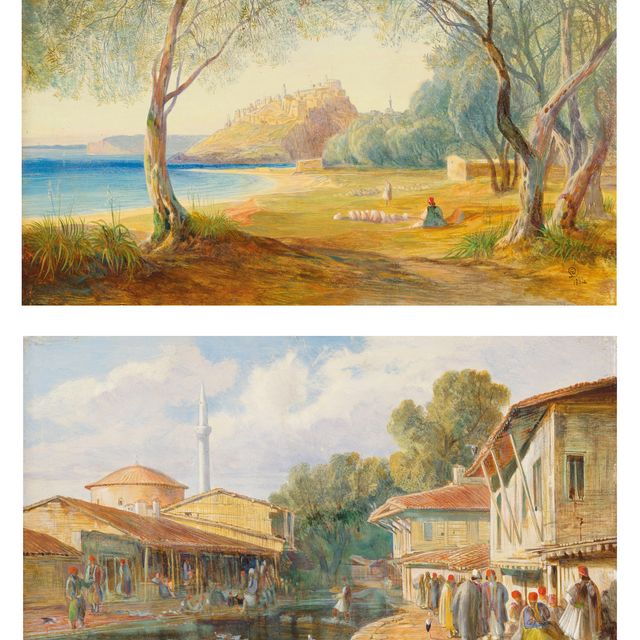 Edward Lear — Парга, Греция; и Монастир, Албания