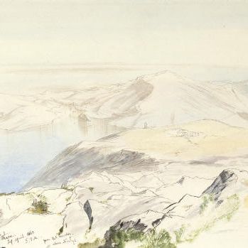 Edward Lear — Вид с горы Неритос, Итака, Греция