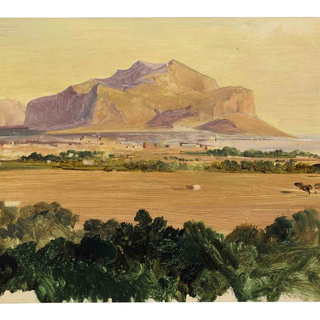 Edward Lear — Вид на Монте-Пеллегрино, Палермо, 1847 год