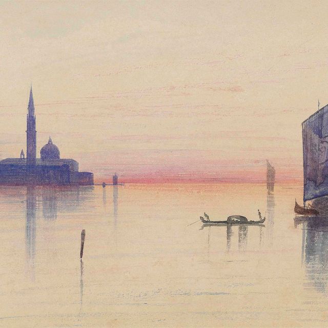 Edward Lear — На берегу лагуны, с видом на Сан-Джорджо Маджоре, Венеция, Италия