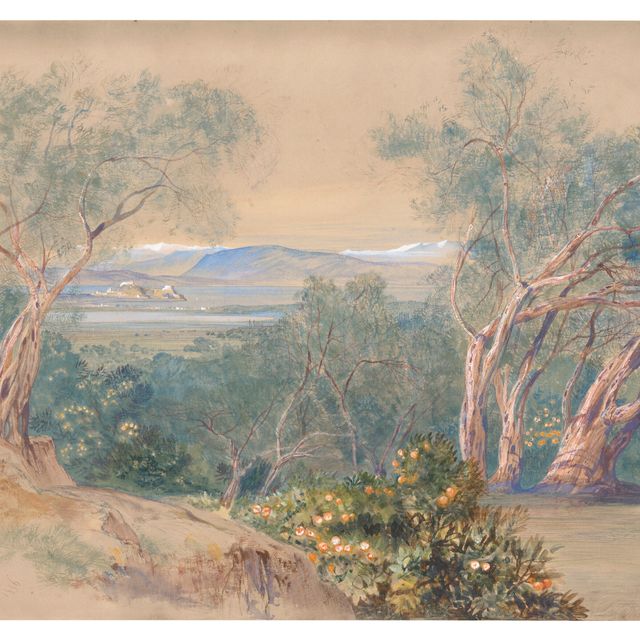 Edward Lear — Далекий вид на цитадель Корфу