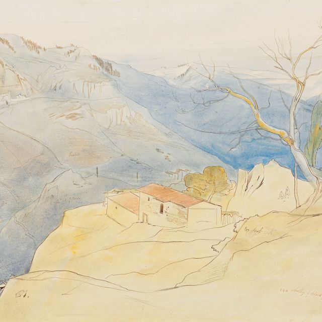 Edward Lear — Монастырь Мегаспелион, Аркадия, Греция