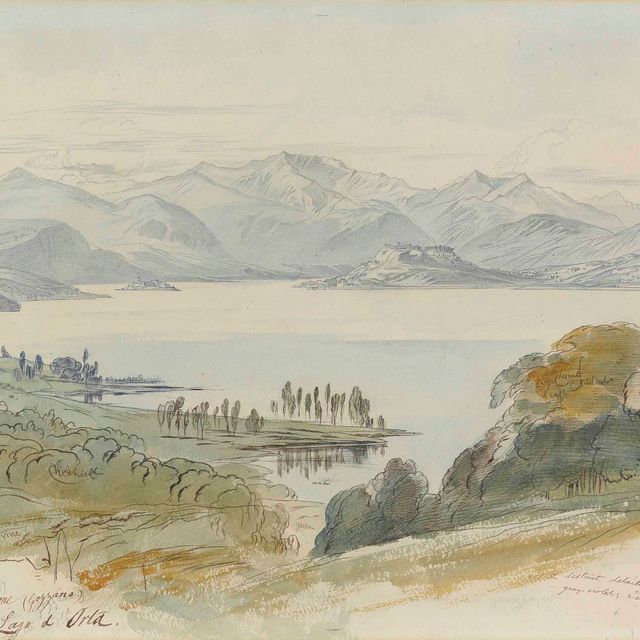 Edward Lear — Вид на Буччоне, озеро д'Орта, Новара, Италия