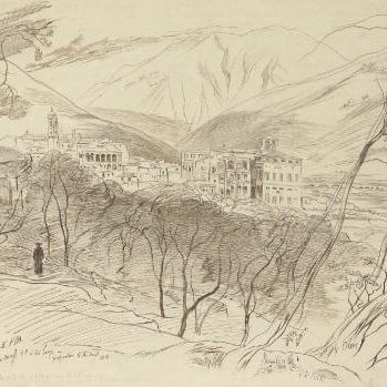 Edward Lear — Вид на Тагию, Лигурия, Италия