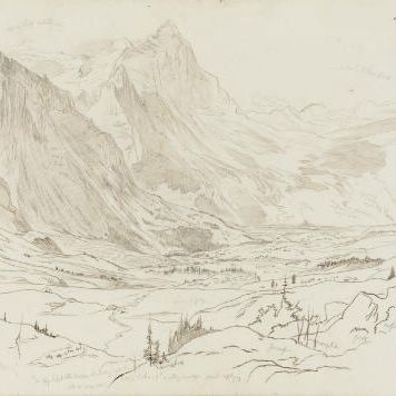 Edward Lear — Вид на Грюндельвальд, Швейцария
