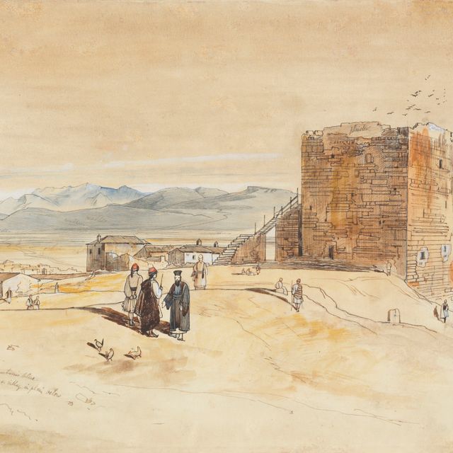 Edward Lear — Разрушенная башня в Фивах