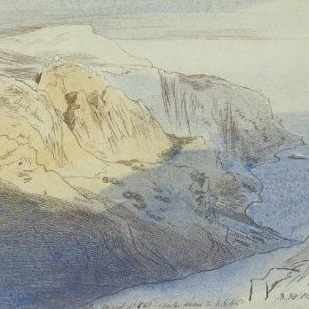 Edward Lear — Вид на Эз, Лазурный берег, Франция