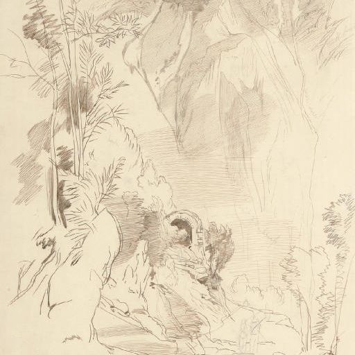 Edward Lear — Вид на Монте-Верджине, Авеллино, Кампания, Италия