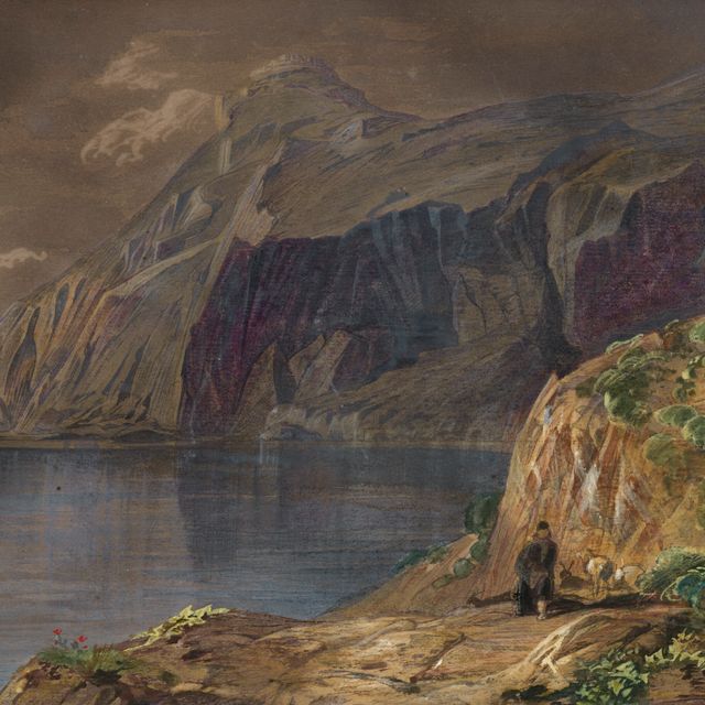 Edward Lear — Далекий вид на замок Сант-Анджело, Корфу