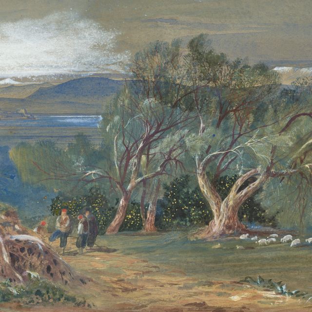 Edward Lear — Далекий вид на Корфу с острова Вирос