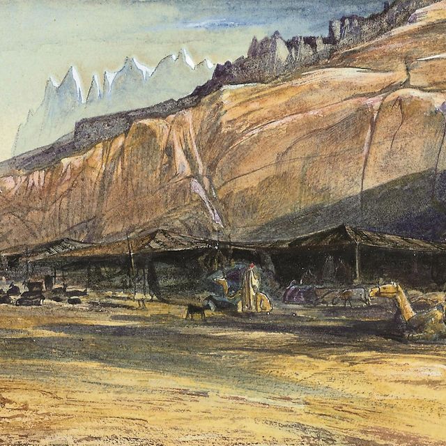 Edward Lear — Арабский лагерь на Синайском полуострове, недалеко от Гебаль-Сербаля, Египет