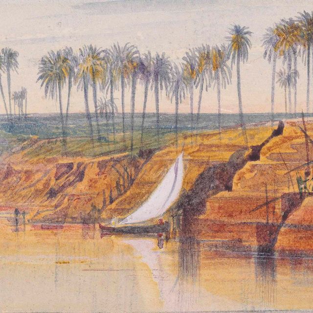 Edward Lear — Вид близ Генеха, Египет