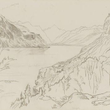 Edward Lear — Вид на Грютте, Швейцария