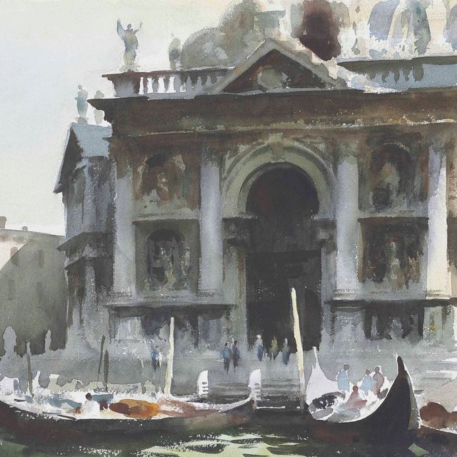 Edward Seago — Гондолы у салюта, Венеция