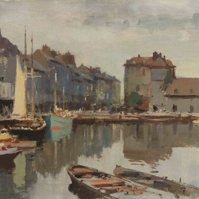 Edward Seago — После дождя, бассейн, Онфлер