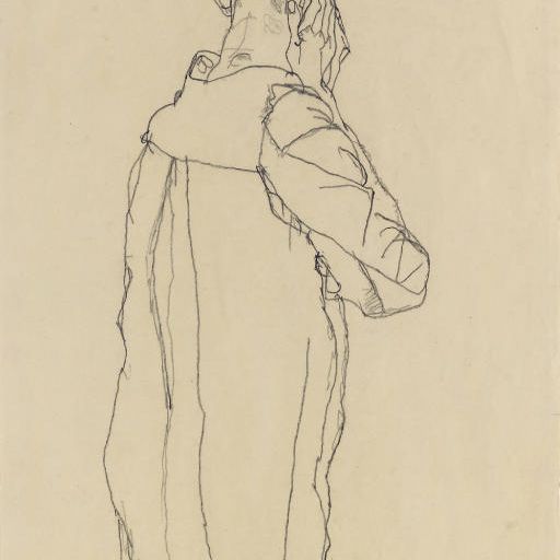 Egon Schiele — Штехендер Менх фон рехтсхинтен