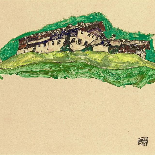 Egon Schiele — Бергландшафт (Тирольский Бауэрнхоф)
