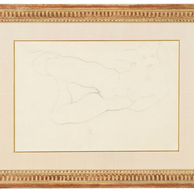 Egon Schiele — Ножной ремень weiblicher Akt (прямой); Сидячий ремень Akt (оборотная сторона)