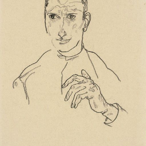 Egon Schiele — Брустбилд - это молодой человек.