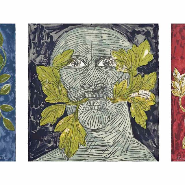 Elisabeth Frink — Зеленый человечек: три тарелки (Wiseman 160-162)