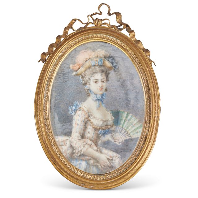 Elisabeth Louise Vigée Le Brun — Ансамбль миниатюр "трое" вместо портрета Марии-Антуанетты в исполнении розы д'Апре Елизаветы-Луизы Виже Ле Брюн