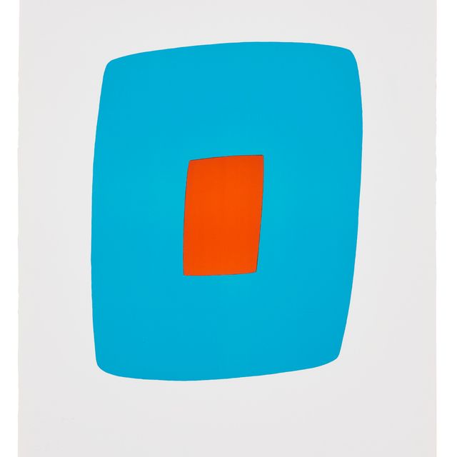 Ellsworth Kelly — Светло-голубой с оранжевым, из набора из двадцати семи цветных литографий