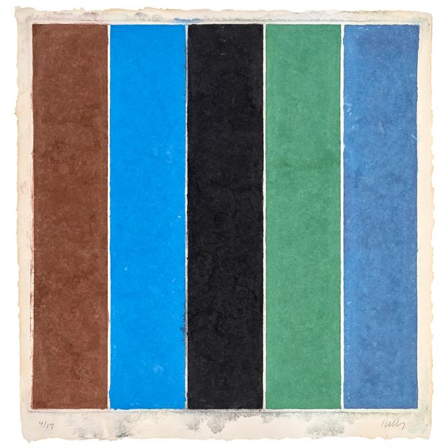 Ellsworth Kelly — Изображение XIX на цветной бумаге (Коричневое, синее, черное, Зеленое, фиолетовое)