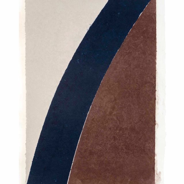 Ellsworth Kelly — Изображение XII на цветной бумаге (синяя кривая с коричневыми и серыми вкраплениями)