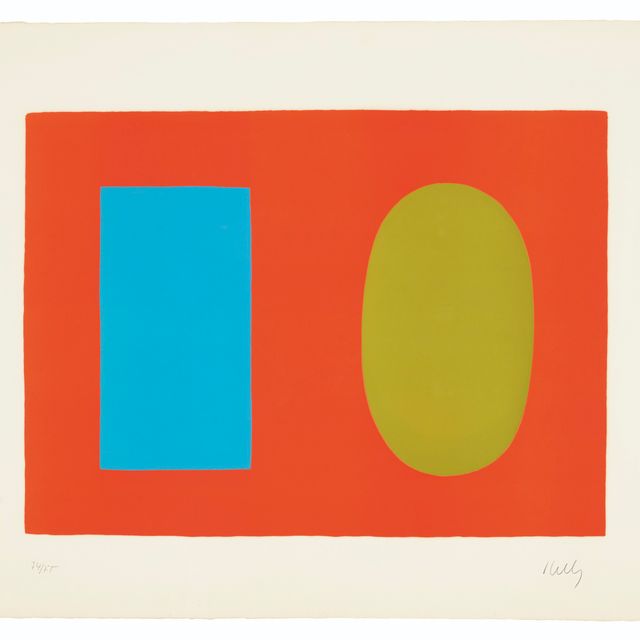 Ellsworth Kelly — Синий и зеленый поверх оранжевого (Bleu et Vert sur Orange), из набора из двадцати семи цветных литографий